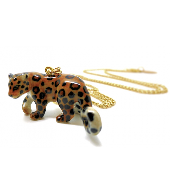 Leopard porcelain necklace