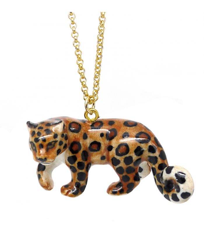 Leopard porcelain necklace
