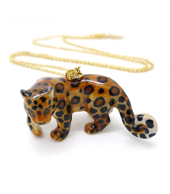 Leopard porcelain necklace