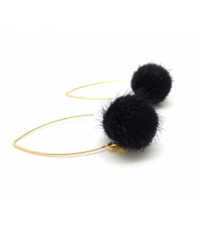 Black Fur Tassel earrings Black Fur Tassel earrings