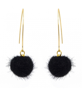 Black Fur Tassel earrings Black Fur Tassel earrings