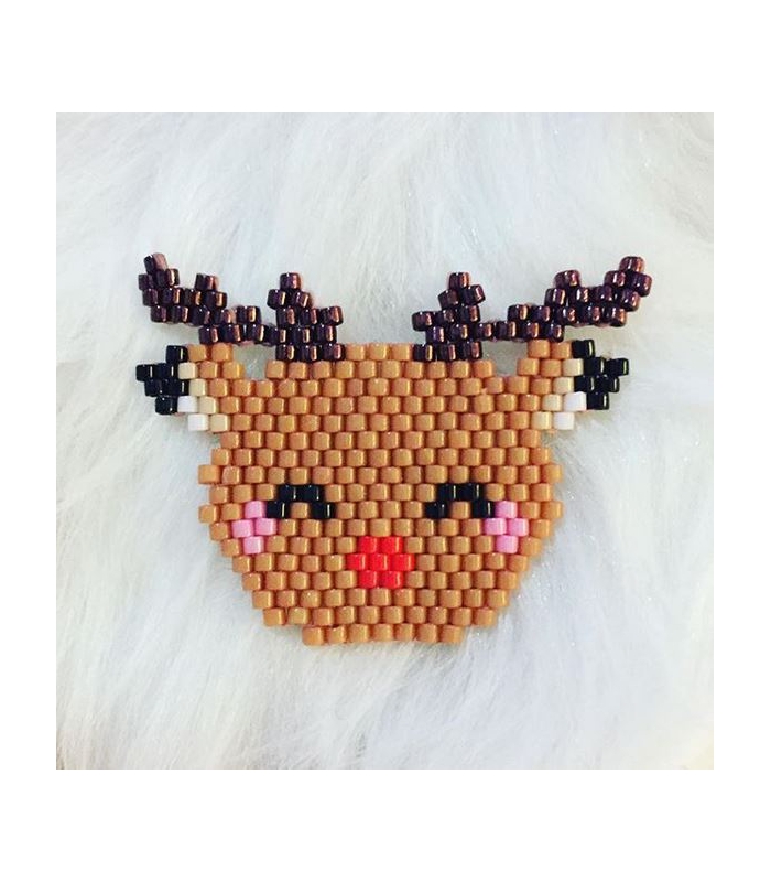 Broche Miyuki Petit Renne de Noël - Les Bijoux Acidules
